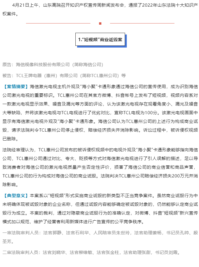 2022年山东法院十大知识产权案件_01