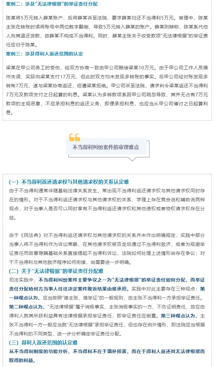 不当得利纠纷案件的审理思路和裁判要点_02