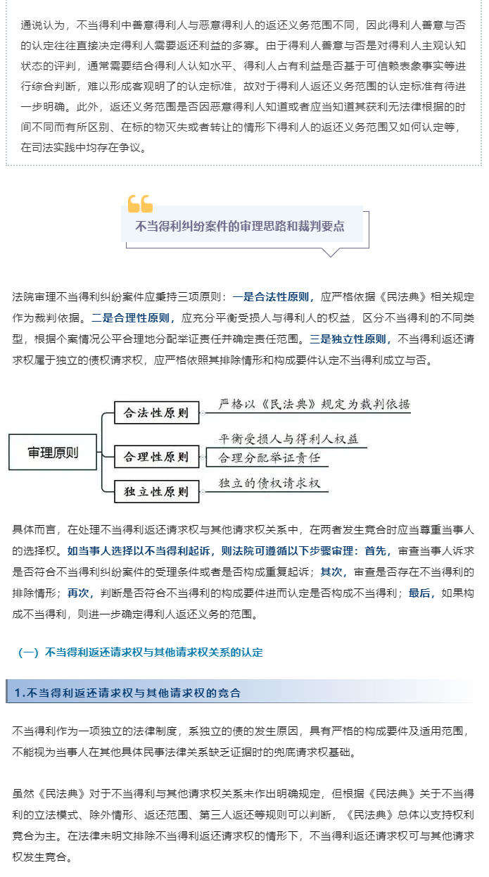 不当得利纠纷案件的审理思路和裁判要点_03